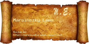 Marsinszky Emma névjegykártya