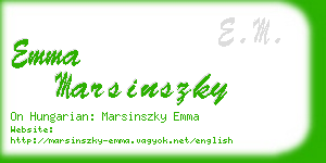 emma marsinszky business card